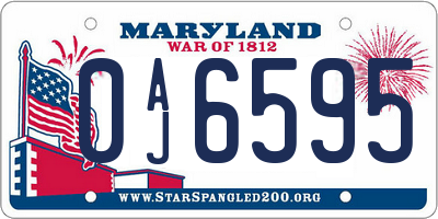 MD license plate 0AJ6595