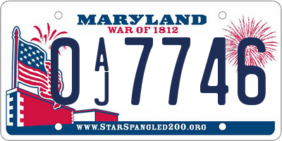 MD license plate 0AJ7746