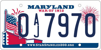 MD license plate 0AJ7970