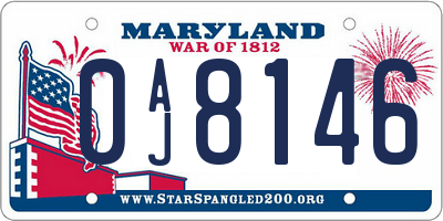 MD license plate 0AJ8146