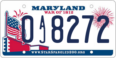 MD license plate 0AJ8272