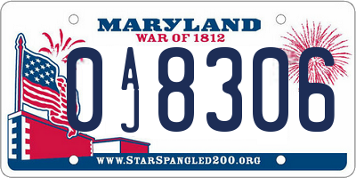 MD license plate 0AJ8306