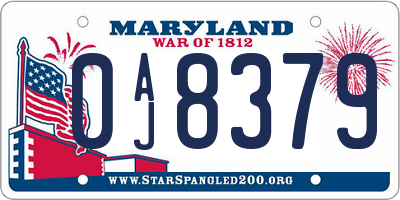 MD license plate 0AJ8379
