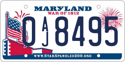 MD license plate 0AJ8495