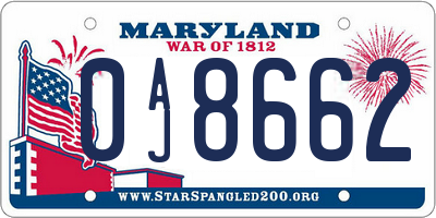 MD license plate 0AJ8662