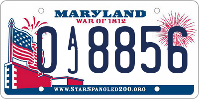 MD license plate 0AJ8856