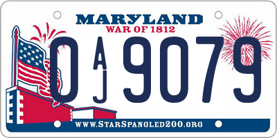MD license plate 0AJ9079
