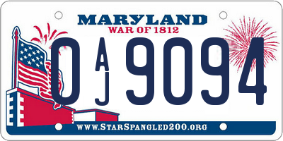 MD license plate 0AJ9094