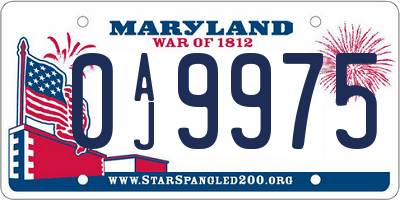 MD license plate 0AJ9975