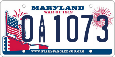 MD license plate 0AM1073