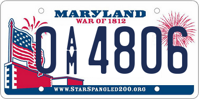 MD license plate 0AM4806