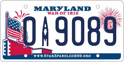 MD license plate 0AM9089