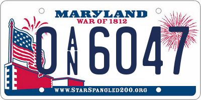 MD license plate 0AN6047