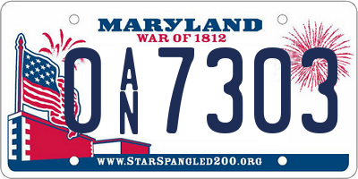 MD license plate 0AN7303