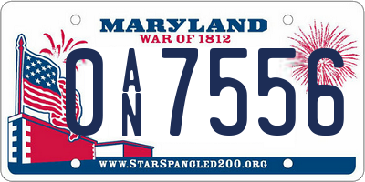 MD license plate 0AN7556
