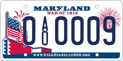 MD license plate 0AO0009