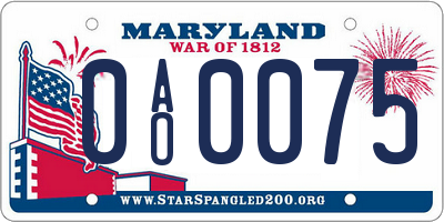 MD license plate 0AO0075
