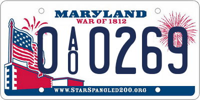 MD license plate 0AO0269