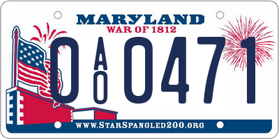 MD license plate 0AO0471