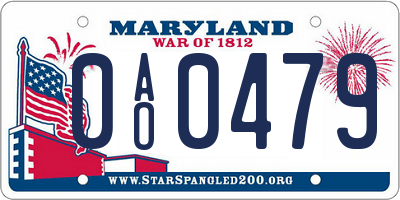 MD license plate 0AO0479