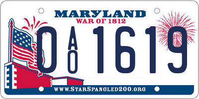 MD license plate 0AO1619