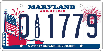 MD license plate 0AO1779