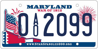 MD license plate 0AO2099