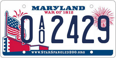 MD license plate 0AO2429