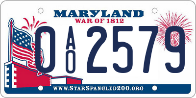 MD license plate 0AO2579