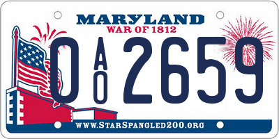 MD license plate 0AO2659