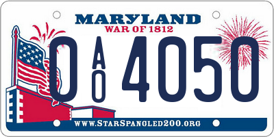 MD license plate 0AO4050
