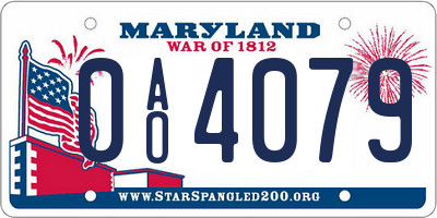 MD license plate 0AO4079