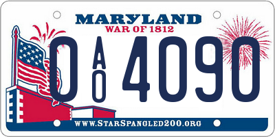 MD license plate 0AO4090