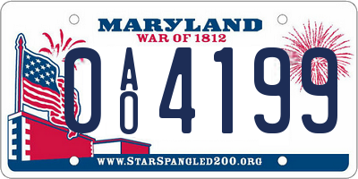 MD license plate 0AO4199