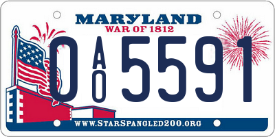 MD license plate 0AO5591