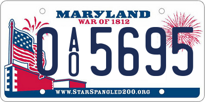 MD license plate 0AO5695