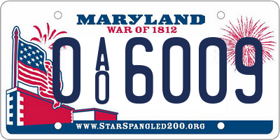 MD license plate 0AO6009