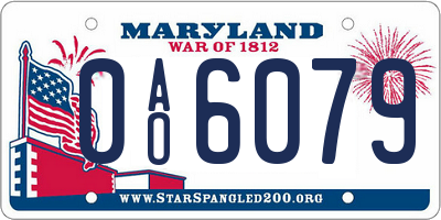 MD license plate 0AO6079