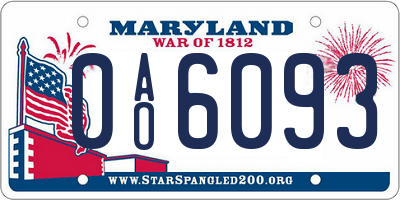 MD license plate 0AO6093
