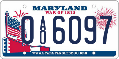 MD license plate 0AO6097