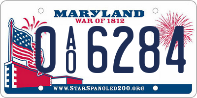 MD license plate 0AO6284