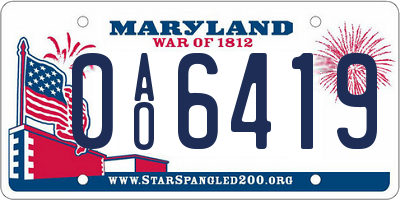 MD license plate 0AO6419
