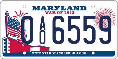 MD license plate 0AO6559