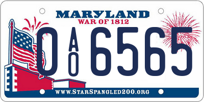 MD license plate 0AO6565