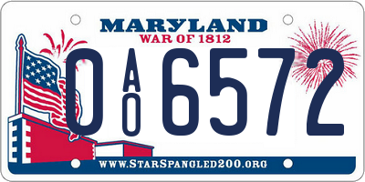 MD license plate 0AO6572