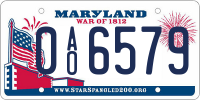 MD license plate 0AO6579