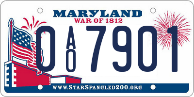 MD license plate 0AO7901