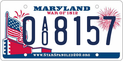 MD license plate 0AO8157