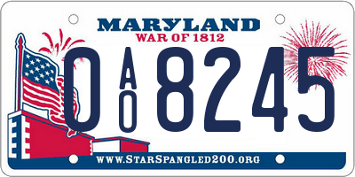 MD license plate 0AO8245