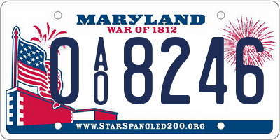MD license plate 0AO8246